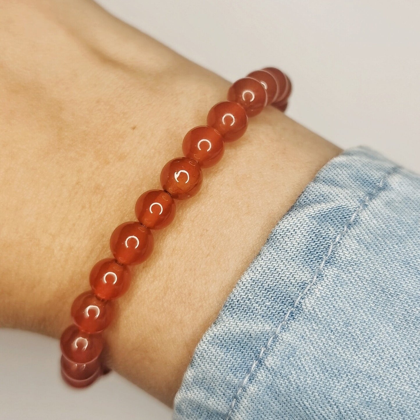 Pulsera cornalina 6mm