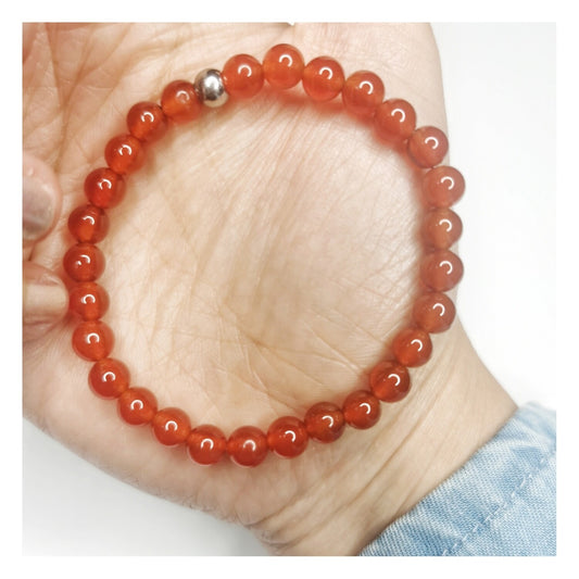Pulsera cornalina 6mm
