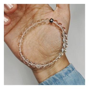 Pulsera cuarzo cristal 6mm
