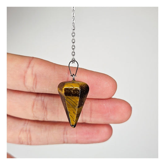 Dije Ojo de tigre péndulo (con cadena)