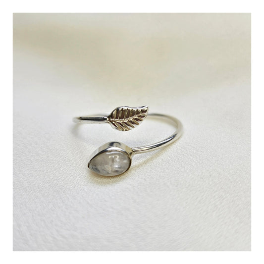 Anillo Piedra de la luna Plata 925 (ajustable)