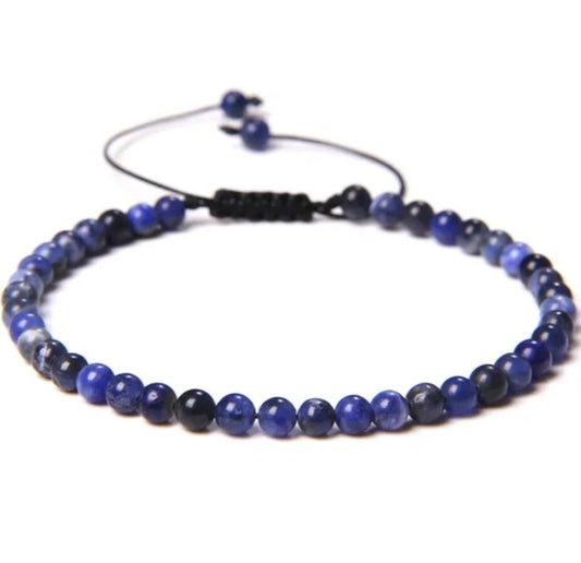 Pulsera sodalita 4mm ajustable