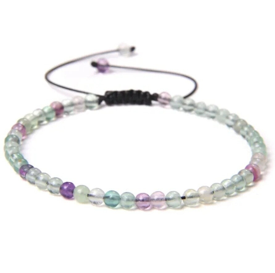 Pulsera fluorita 4mm ajustable