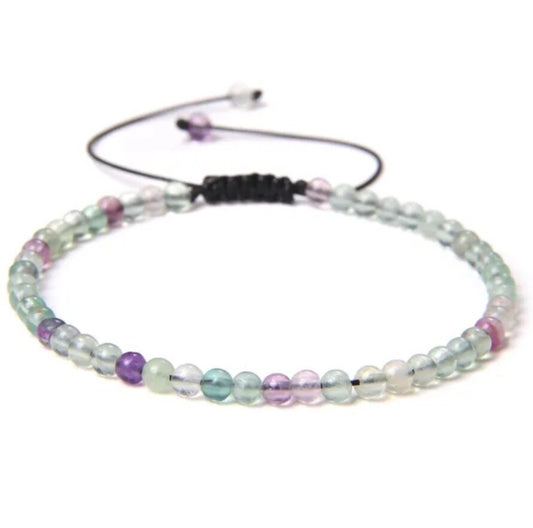 Pulsera fluorita 4mm ajustable