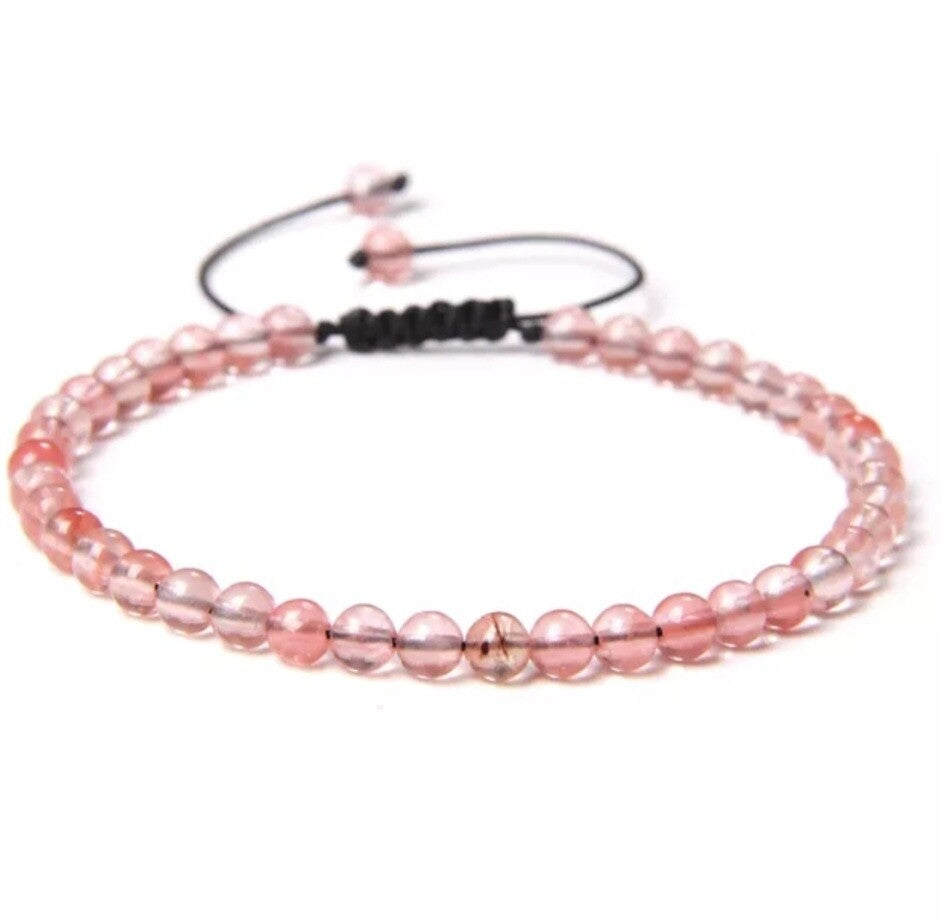 Pulsera cuarzo cherry 4mm
