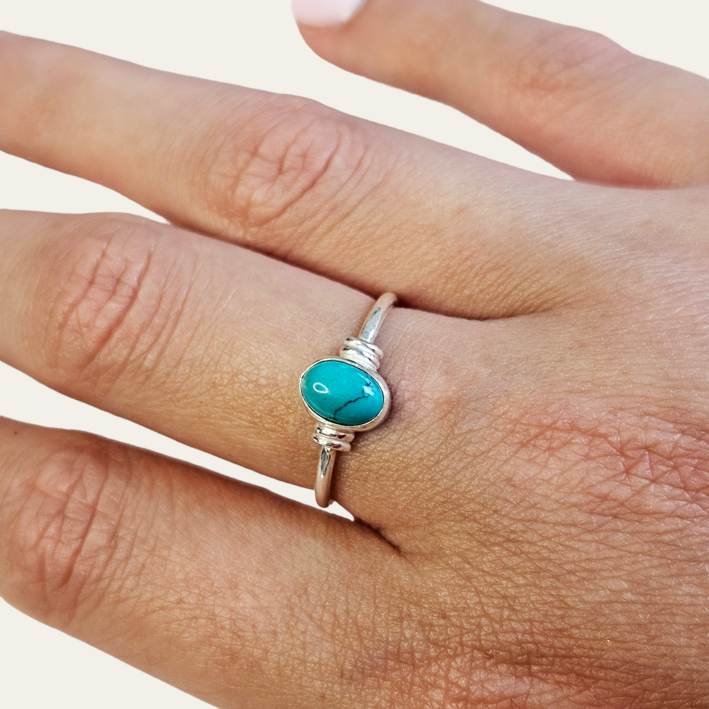 Anillo Turquesa plata 925 (16 mm )