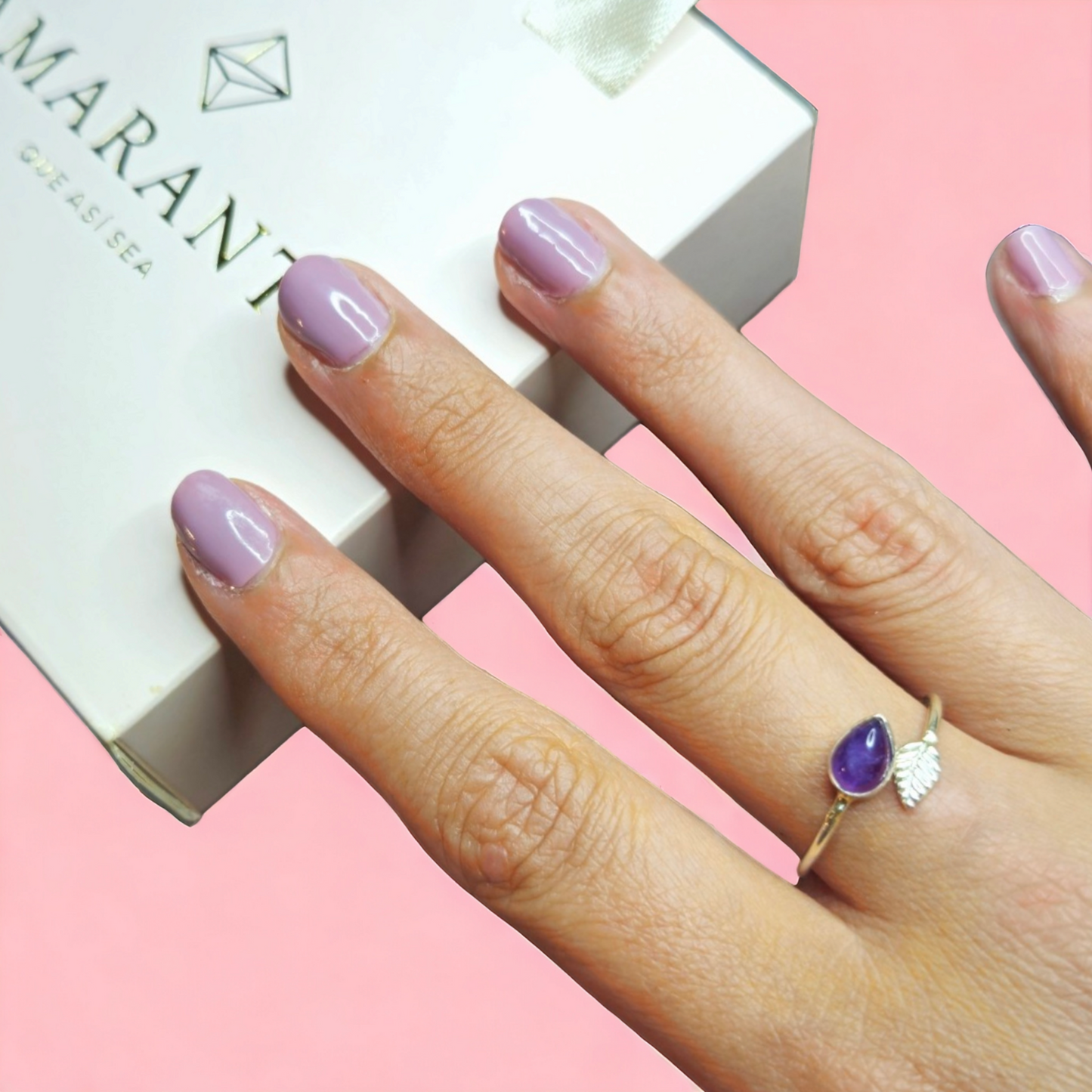 Anillo Amatista Plata 925 (ajustable)