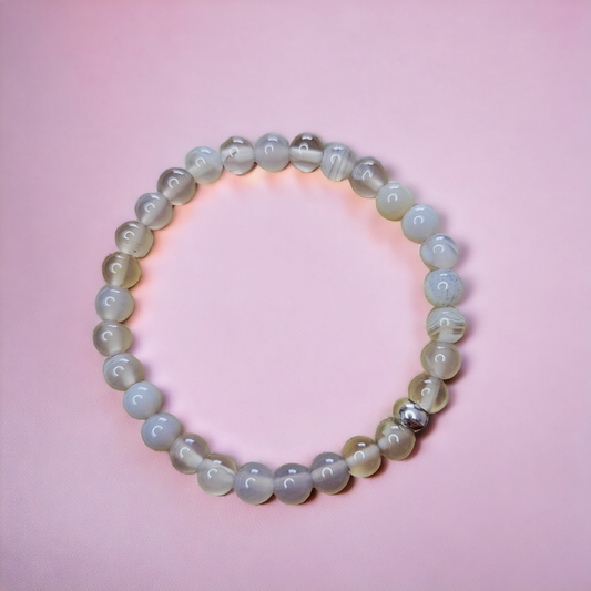 Pulsera agata gris 6mm