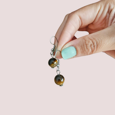 Caravanas ojo de tigre 10mm