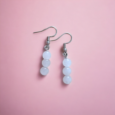 Caravanas cuarzo blanco