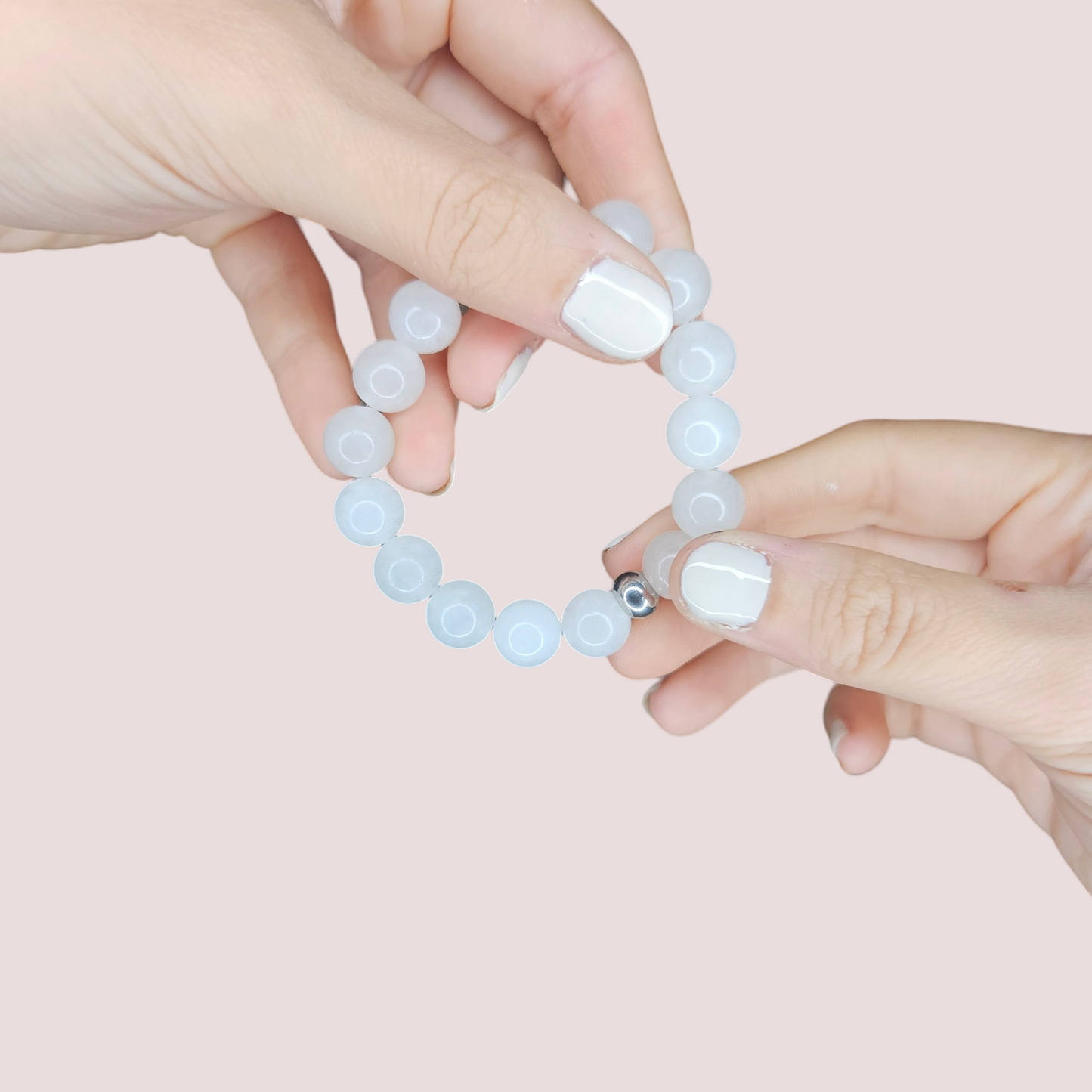 Pulsera cuarzo blanco 10mm