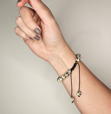 Pulsera jaspe dalmata 8mm