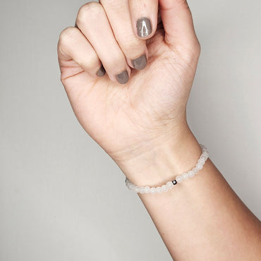 Pulsera cuarzo blanco 4mm