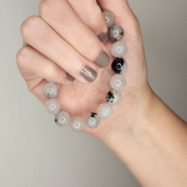 Pulsera cuarzo turmalinado 10mm