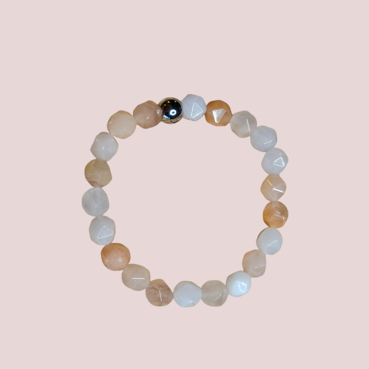 Pulsera aventurina rosa facetada