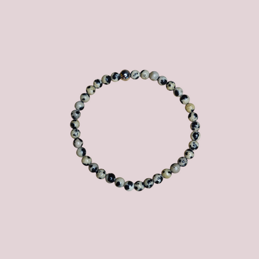 Pulsera jaspe dalmata 4mm