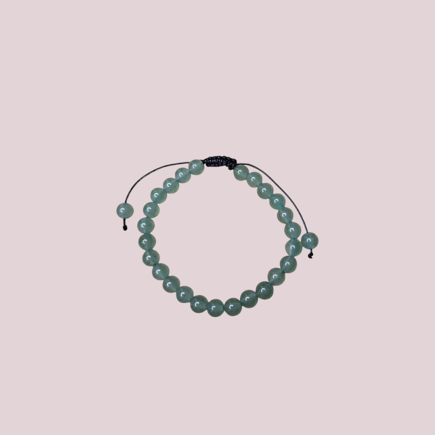 Pulsera cuarzo verde 6mm ajustable