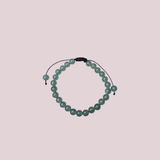 Pulsera cuarzo verde 6mm ajustable