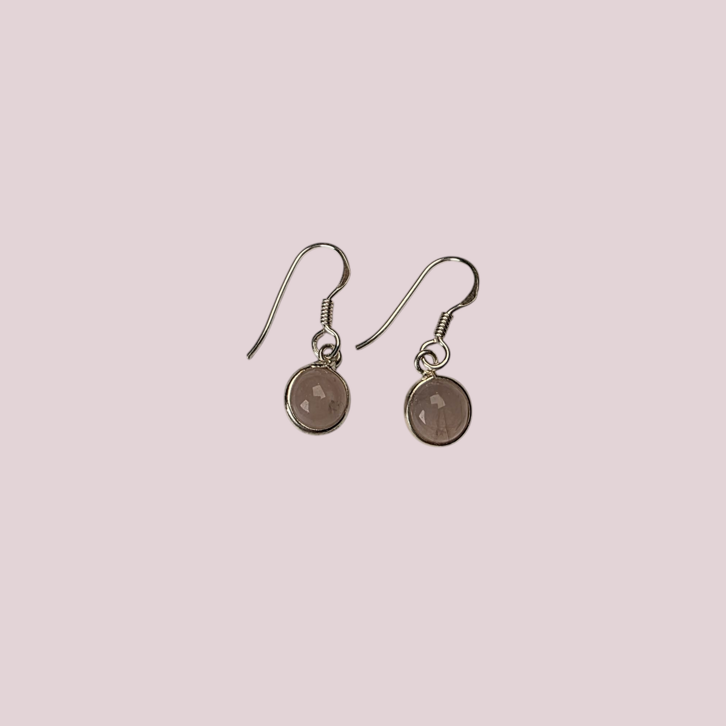 Caravanas Cuarzo Rosa plata 925