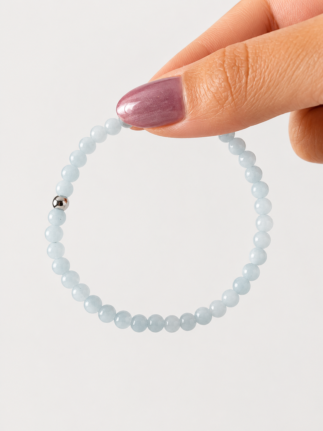 Pulsera aguamarina 4mm