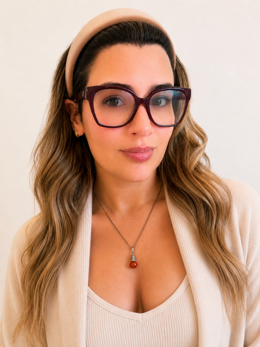 Dije cornalina con cadena