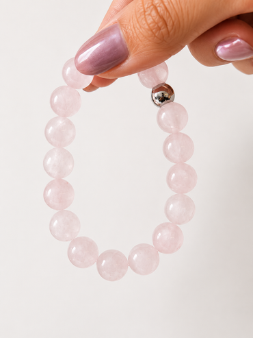 Pulsera cuarzo rosa 10mm