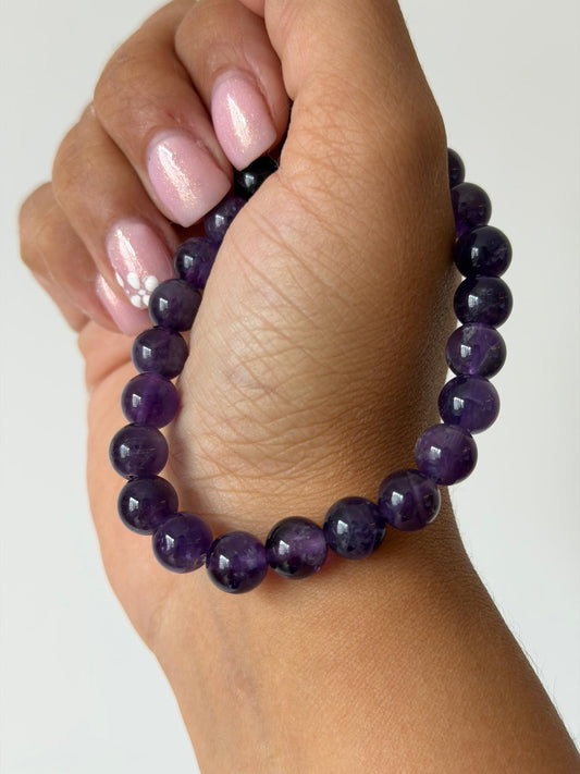Pulsera amatista 8mm elástica