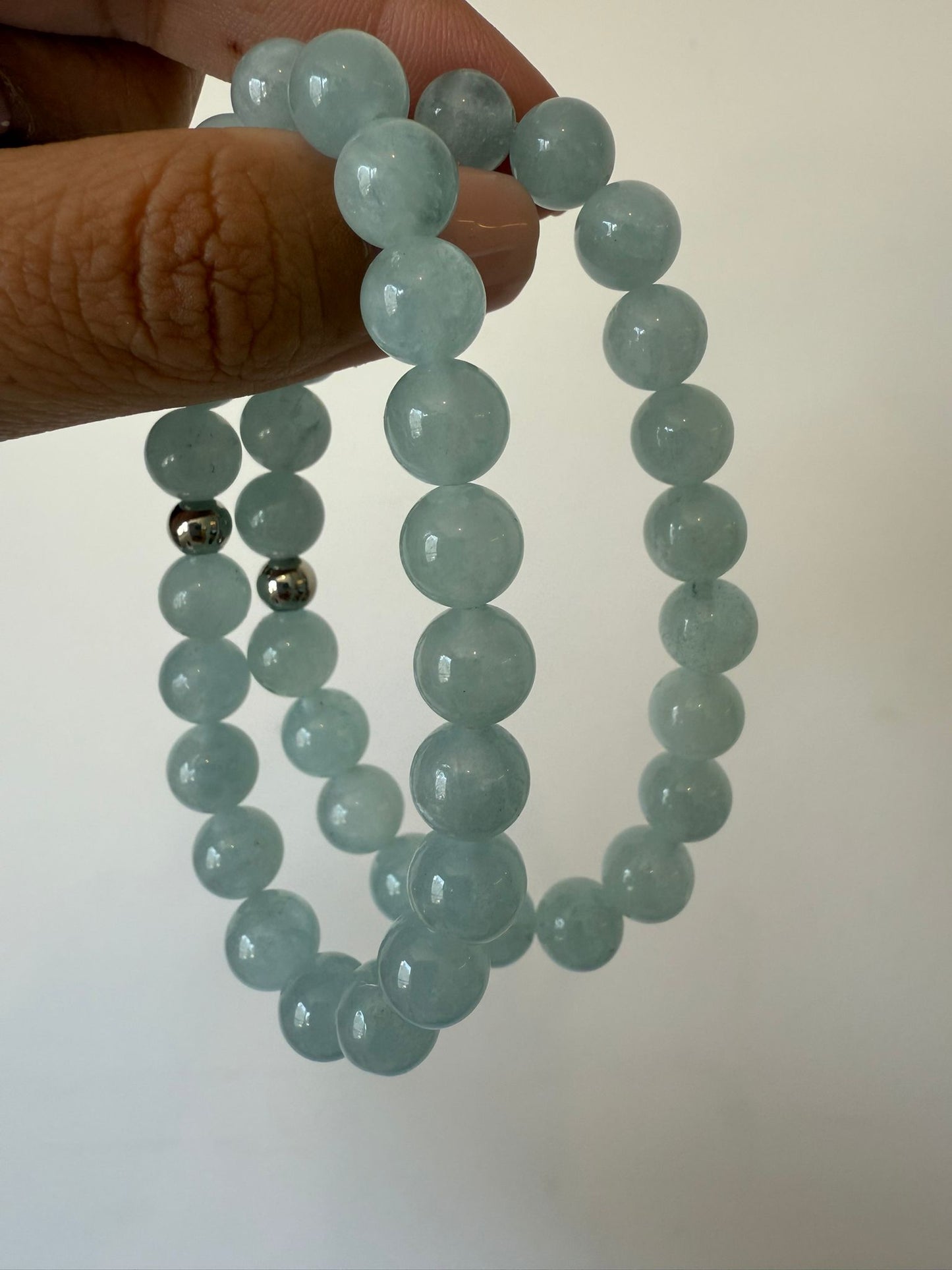 Pulsera aguamarina 8mm