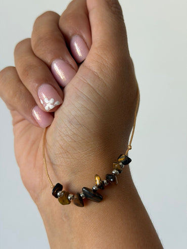 Pulsera ojo de tigre escalla ajustable