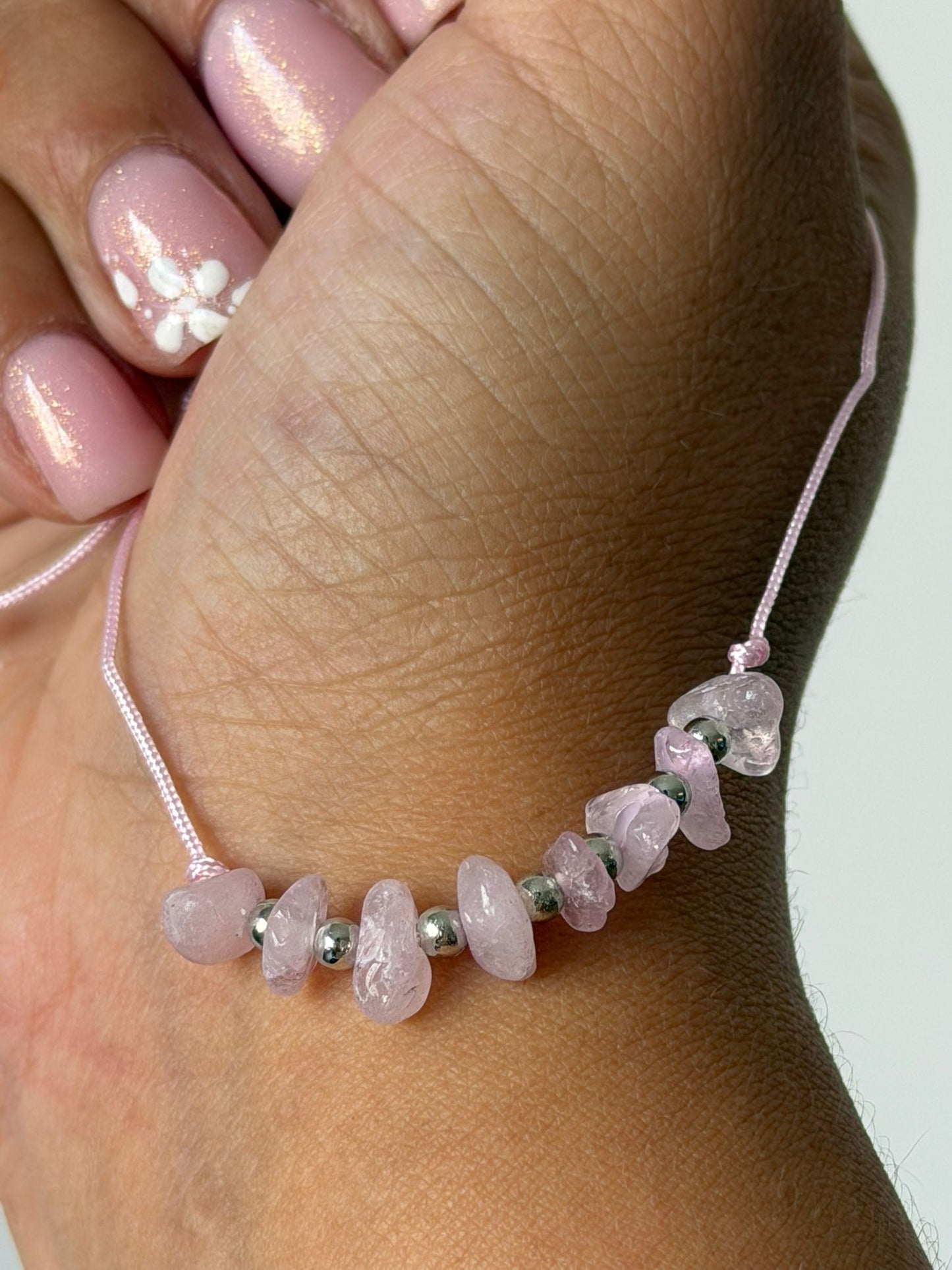 Pulsera cuarzo rosa escalla ajustable