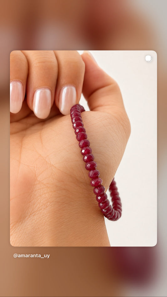 Pulsera granate facetada