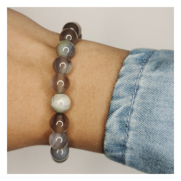 Pulsera agata gris 8mm