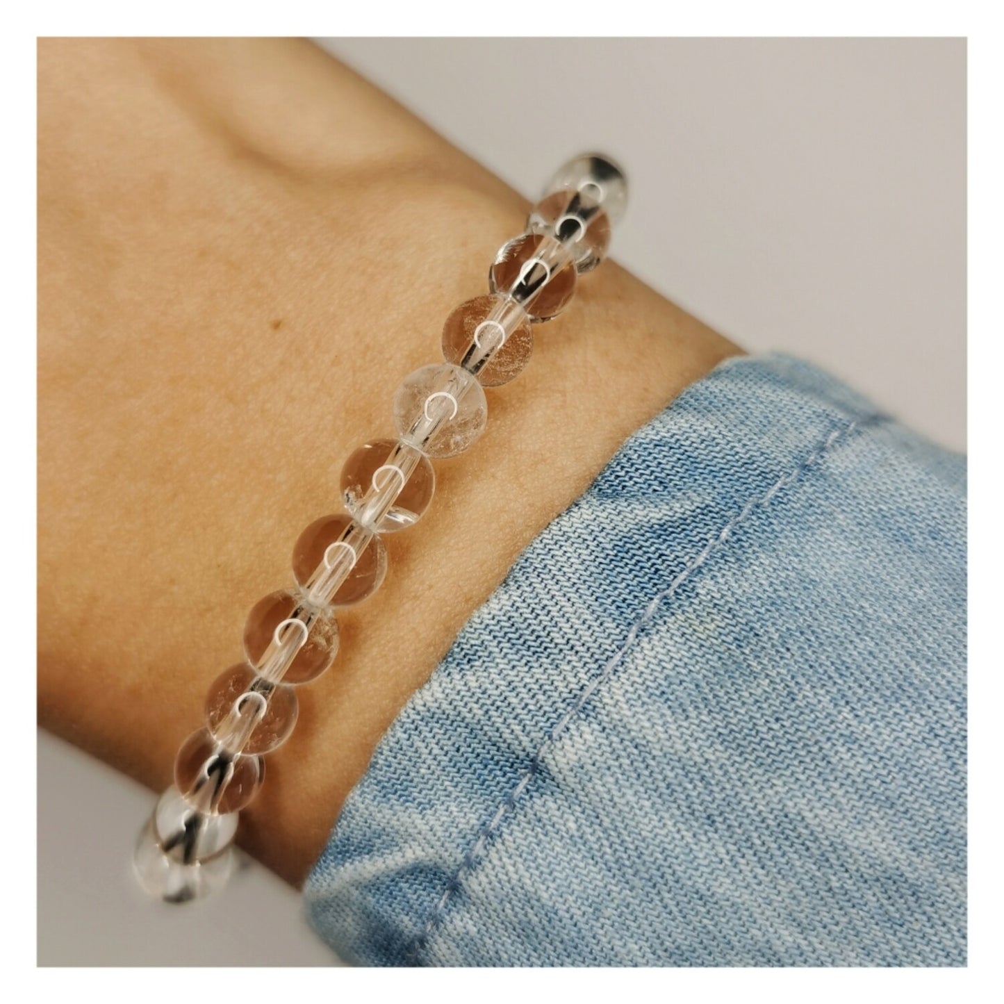 Pulsera cuarzo cristal 6mm