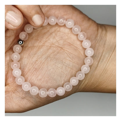 Pulsera cuarzo rosa 6mm