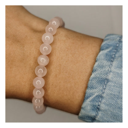 Pulsera cuarzo rosa 6mm