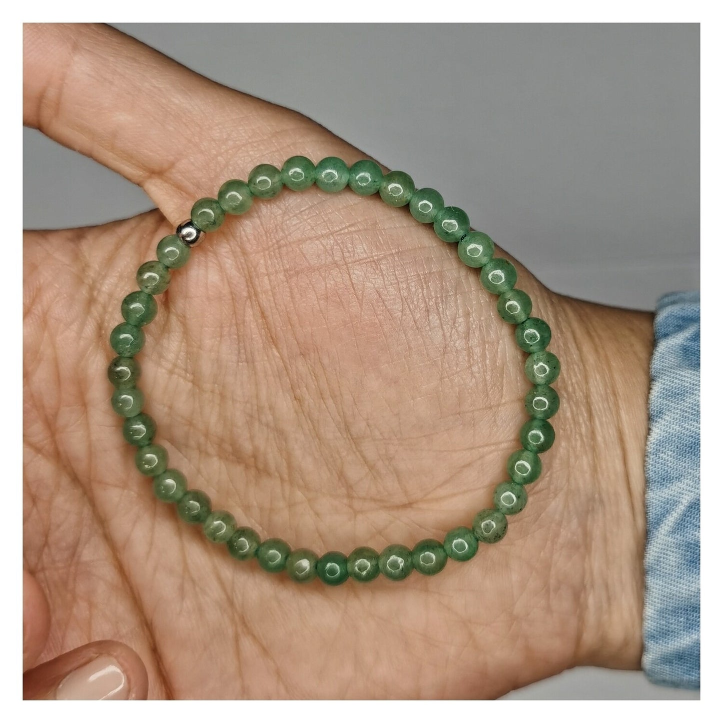 Pulsera cuarzo verde 4mm