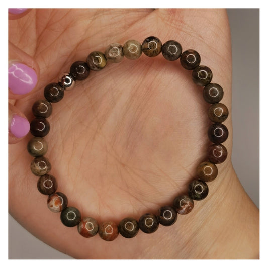 Pulsera agata flor 6mm