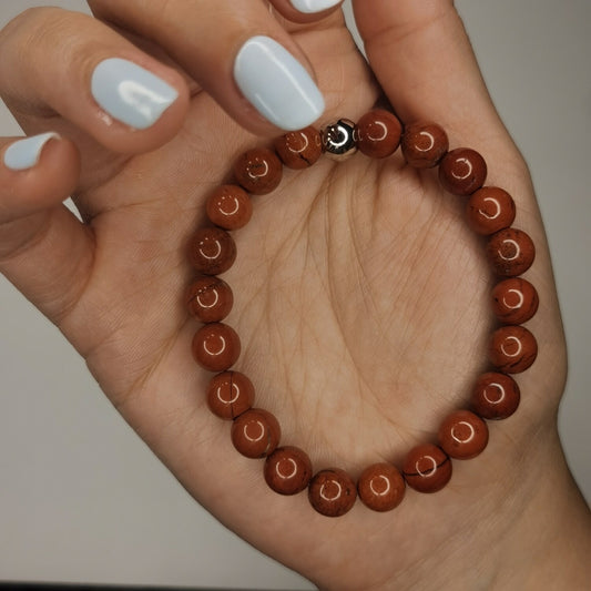 Pulsera jaspe rojo 8mm