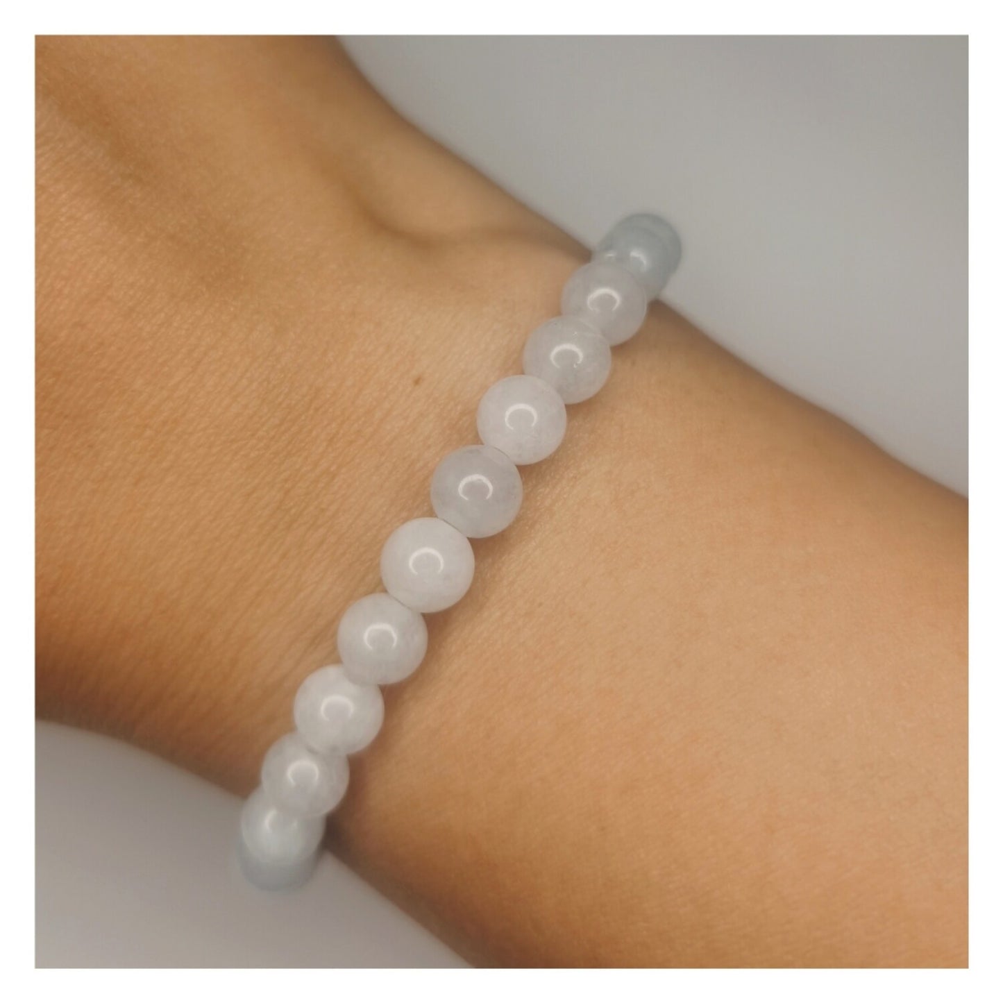 Pulsera aguamarina 6mm