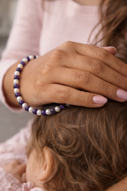 Pulsera perlas y amatista