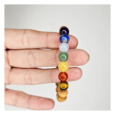 Pulsera 7 chakras madera