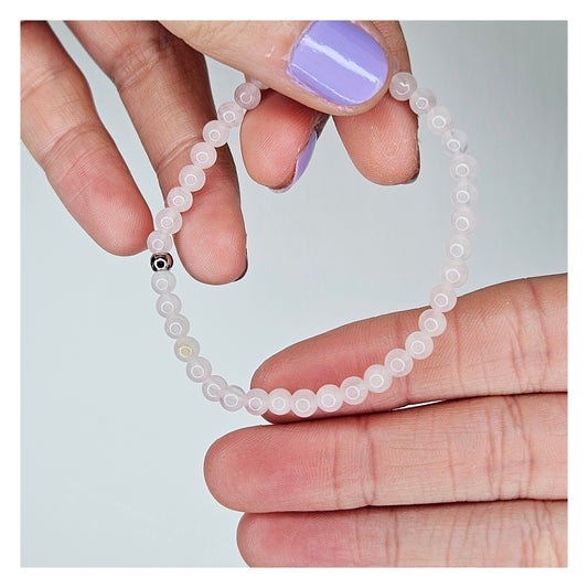 Pulsera cuarzo rosa 4mm