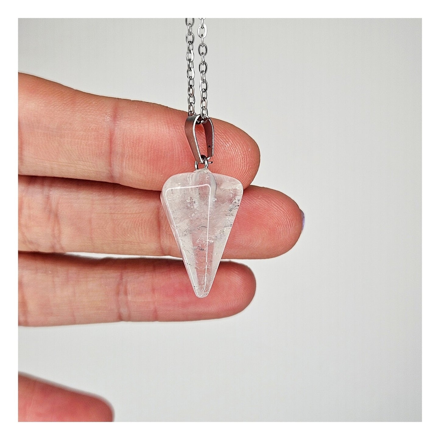 Dije Cuarzo cristal Péndulo (con cadena)