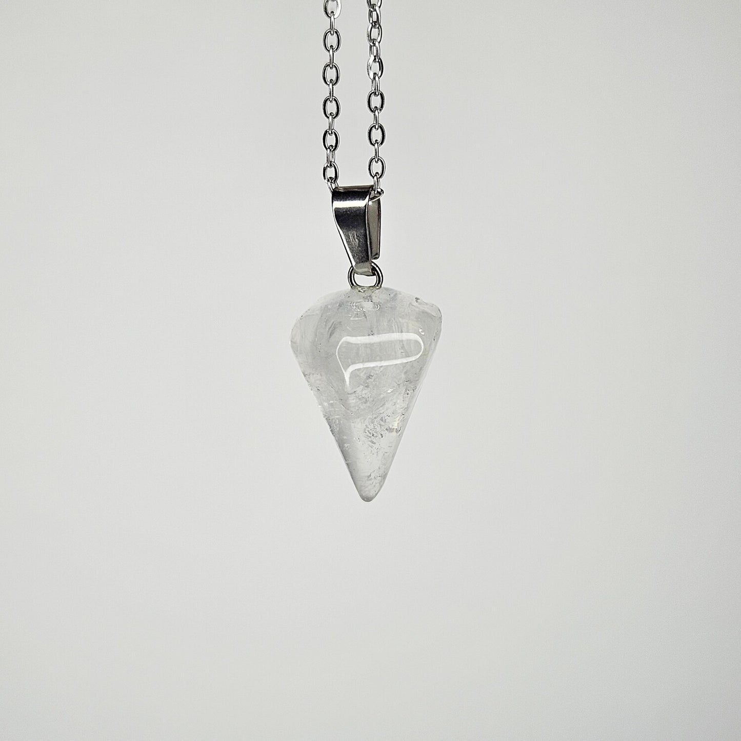 Dije Cuarzo cristal Péndulo (con cadena)