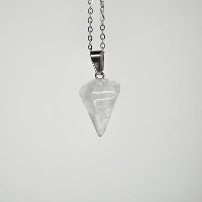 Dije Cuarzo cristal Péndulo (con cadena)