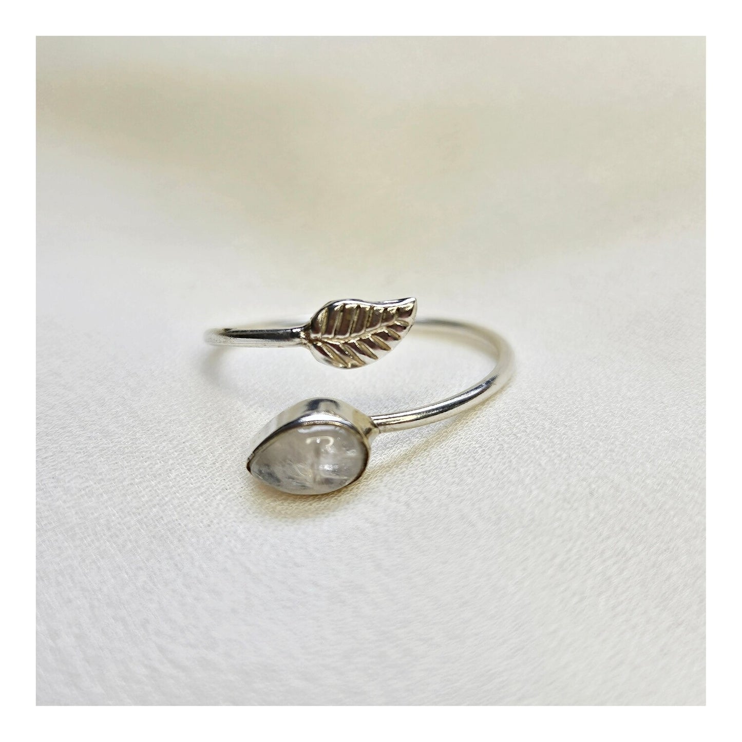 Anillo Piedra de la luna Plata 925 (ajustable)