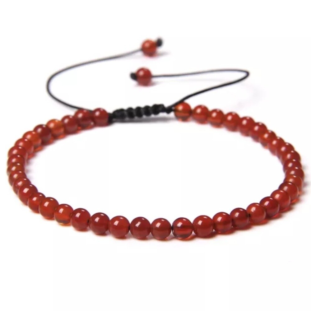 Pulsera cornalina 4mm ajustable