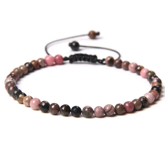 Pulsera rodonita 4mm ajustable