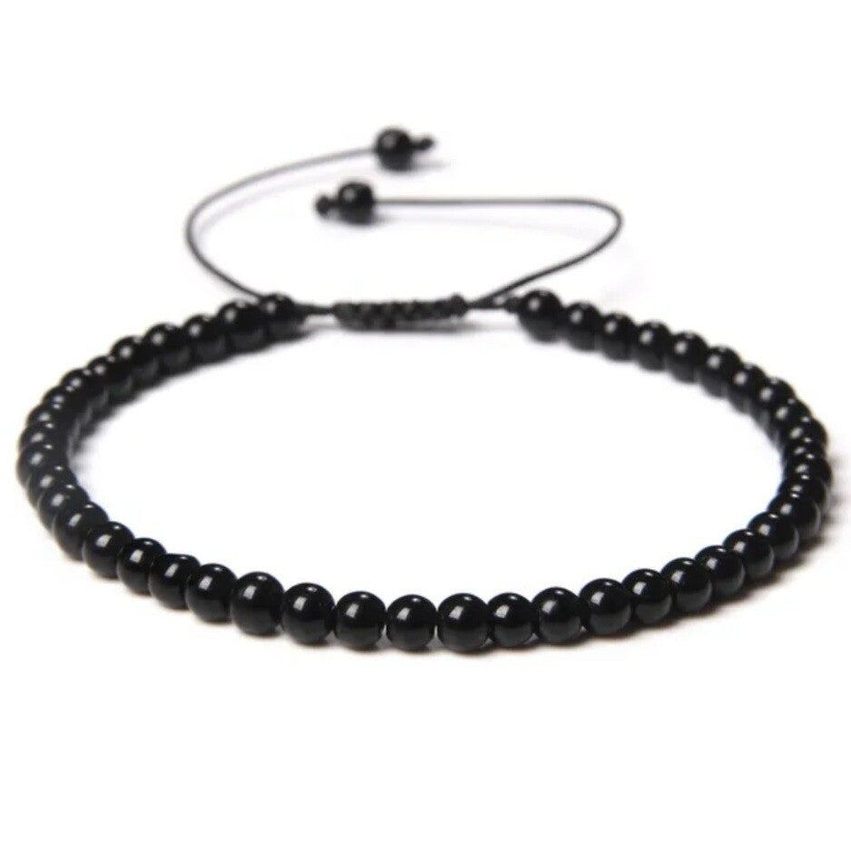 Pulsera onix 4mm ajustable