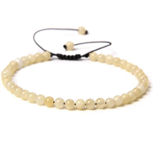 Pulsera citrino 4mm ajustable